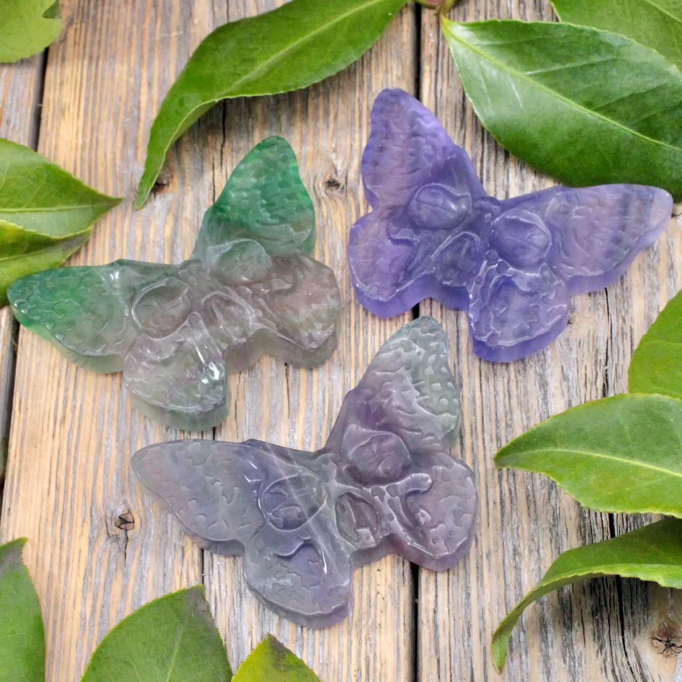 Rainbow Fluorite Deathshead Moth Carving