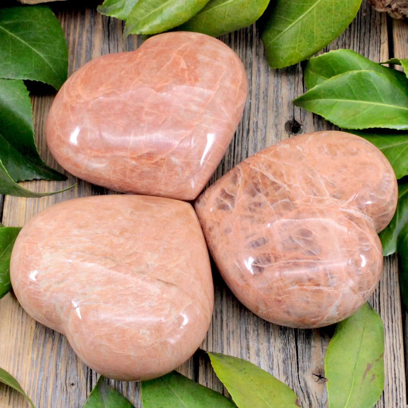 Peach Moonstone Heart