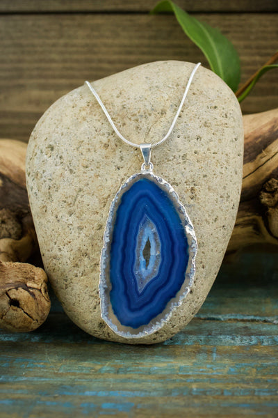 Blue Agate Cave Necklace